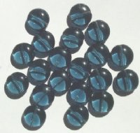 20 13x6mm Flat Rounded Montana Blue Disk Beads